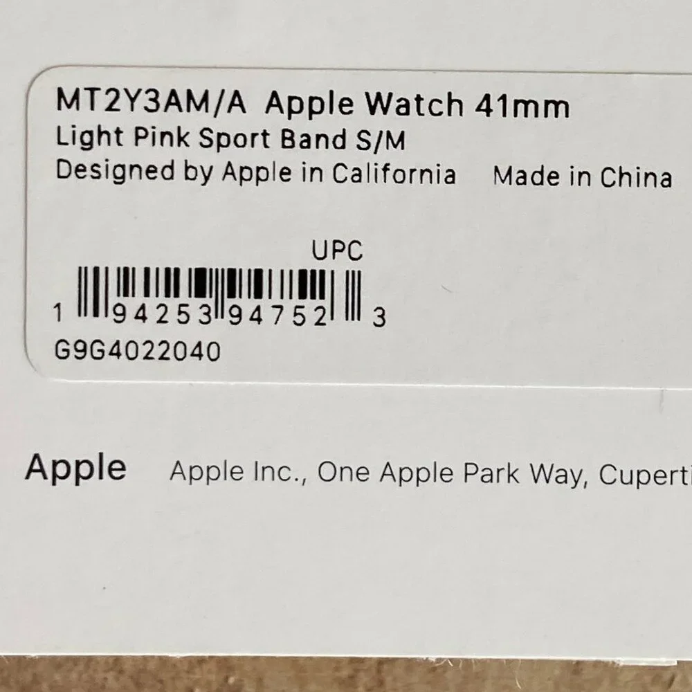 Authentic Apple Watch Light Pink Sport Band 41mm NEW - Picture 3 of 4